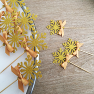 Frozen Cupcake Topper - Gold