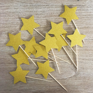 Star Cupcake Topper - Gold