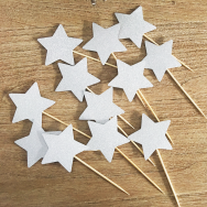 Star Cupcake Topper - Silver