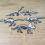 Dinosaur Skeleton Cupcake Topper
