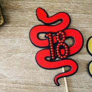 Snake Age Red Cupcake Topper