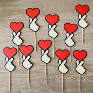 Finger Heart Cupcake Topper