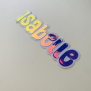 Holographic Purple Tone Name Sticker