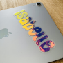 Holographic Purple Tone Name Sticker