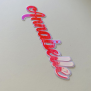 Holographic Pink Name Sticker