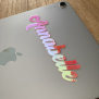 Holographic Pink Name Sticker