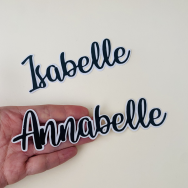 Black Cursive Name Sticker