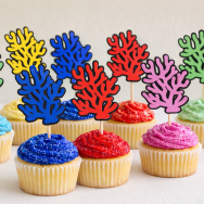 Coral Cupcake Topper