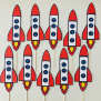 Rocket Cupcake Topper