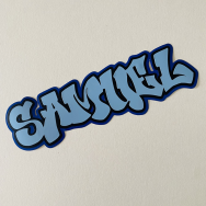 Graffiti Style Blue Tone Name Sticker