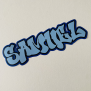 Graffiti Style Blue Tone Name Sticker