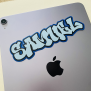 Graffiti Style Blue Tone Name Sticker