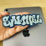 Graffiti Style Blue Tone Name Sticker