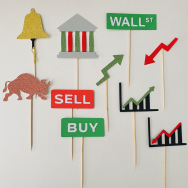 Stock Exchange Market Colorful Cupcake Topper