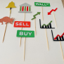 Stock Exchange Market Colorful Cupcake Topper