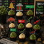 Stock Exchange Market Colorful Cupcake Topper