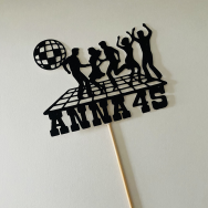 Personalized Retro Disco Cake Topper