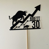 Personalized Stock Exchange Market Cake Topper