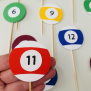 Billiard Pool Cupcake Topper