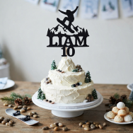 Personalized Snowboard Cake Topper