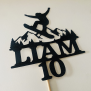 Personalized Snowboard Cake Topper