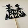 Personalized Ski Cake Topper